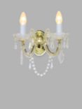Impex Marie Theresa Crystal Wall Light, Clear/Gold