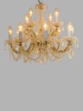 Impex Marie Theresa Double Tiered Crystal Chandelier Ceiling Light, 8 Arms, Clear/Gold