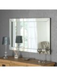 Yearn Bevelled Mitre Glass Rectangular Frame Wall Mirror, Clear/Black