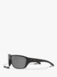 Oakley OO9416 Men's Split Shot Prizm Polarised Rectangular Sunglasses, Matte Black/Grey