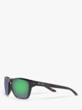 Oakley OO9448 Men's Sylas Prizm Rectangular Sunglasses, Black Ink/Mirror Green