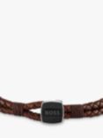 BOSS Men's Braided Leather Bracelet