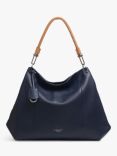Radley Cuba Street Leather Large Zip Top Shoulder Bag, Ink Blue
