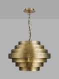 John Lewis Herringbone Ceiling Light, Antique Brass