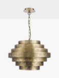 John Lewis Herringbone Ceiling Light, Antique Brass