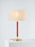 John Lewis Hamilton Table Lamp, Walnut Stain/Antique Brass