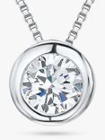 Jools by Jenny Brown Cubic Zirconia Round Pendant Necklace, Silver