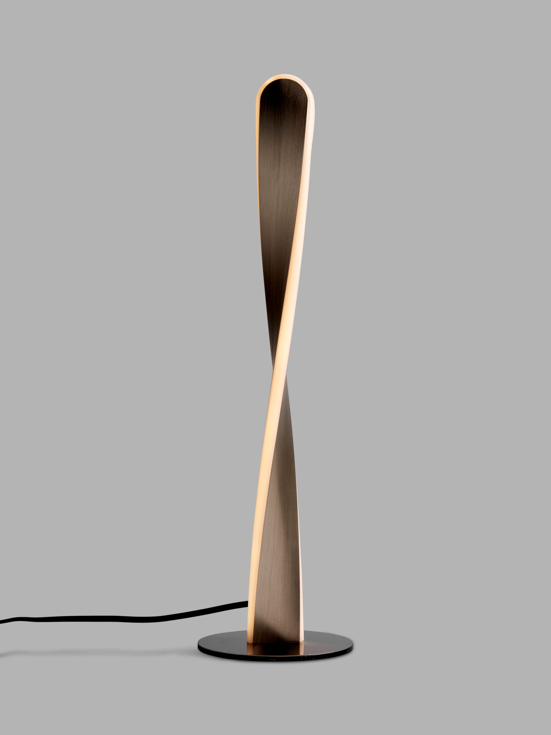 Absurdo estilo Conductividad John Lewis ANYDAY Twist LED Table Lamp, Brushed Chrome