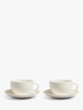 John Lewis Wave Fine China Cup & Saucer, Set of 2, 225ml