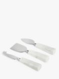 John Lewis White Marble & Stainless Steel Cheese Knives Set, 3 Piece