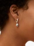 Monica Vinader Textured Huggie Hoop Earrings, Silver