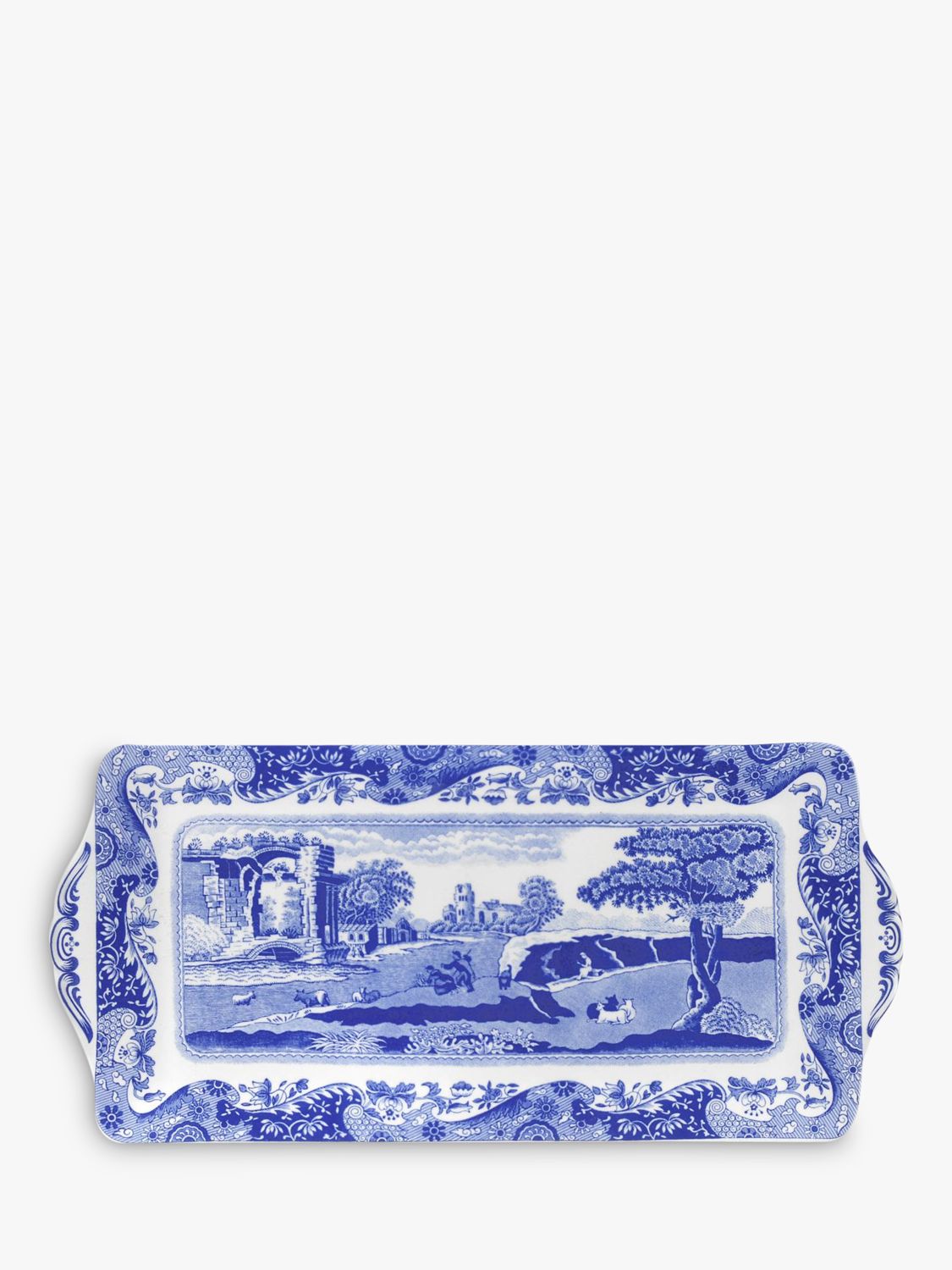 Spode Blue Italian Rectangular Sandwich Tray, 34cm, Blue/White