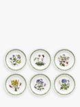Portmeirion Botanic Garden Flower Side Plates, Set of 6, 16.5cm, White/Multi