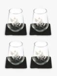 Selbrae House Bee Glass Tumbler & Slate Coaster, Set of 4, Black/Clear