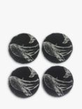 Selbrae House Whale Slate Placemats and Coasters, Set of 4, Black