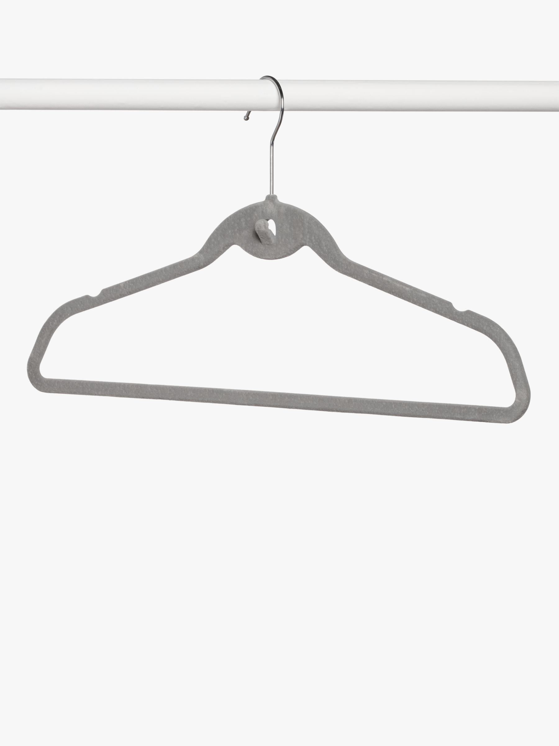 20 Pcs Anti-slip Flocking Clothes Rack Hanger Hooks Holders Mini Flocked Hanger Connector Hooks Grey 