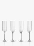 Luigi Bormioli Bach Fluted Champagne Glass Flutes, Set of 4, 210ml, Clear