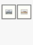 LS Lowry - 'Man Lying on a Wall' & 'Market Scene' Framed Print & Mount, Set of 2, 53.5 x 53.5cm, Multi