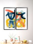 Cartissi - 'Shuffling' Framed Canvas Prints, Set of 2, 84 x 44cm, Multi