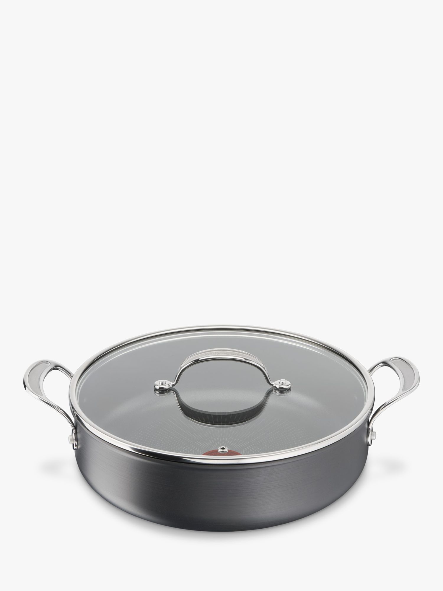 Tefal 30cm Hard Anodised Shallow Pan with Tefal Glass Lid 