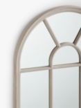 John Lewis Arched Wood Frame Window Wall Mirror, 140 x 70cm, Taupe