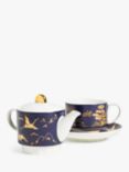 John Lewis Willow Landscape Fine China Tea-For-One Teapot, 330ml, Navy/Gold
