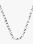 Nina B Slim Figaro Chain, Silver, 60cm