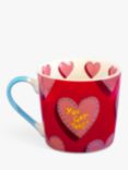 Eleanor Bowmer 'You Are Amazing' Hearts Mug, 300ml, Red
