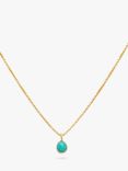 Leah Alexandra Sofia Turquoise Pendant Necklace, Gold/Blue