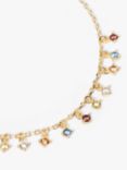 PDPAOLA Cubic Zirconia Charm Drop Chain Bracelet, Gold/Multi