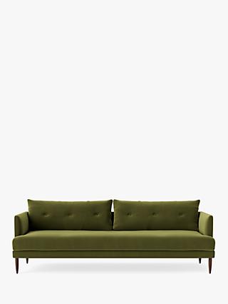 Kalmar Range, Swoon Kalmar Large 3 Seater Sofa, Dark Leg, Fern Velvet