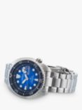 Seiko SRPE39K1 Men's Prospex Save The Ocean Automatic Day Date Bracelet Strap Watch, Silver/Blue
