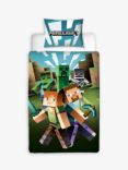 Minecraft Reversible Pure Cotton Duvet Cover and Pillowcase Set, Single, Multi