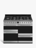 Smeg Symphony SYD4110 110cm Dual Fuel Range Cooker, Stainless Steel