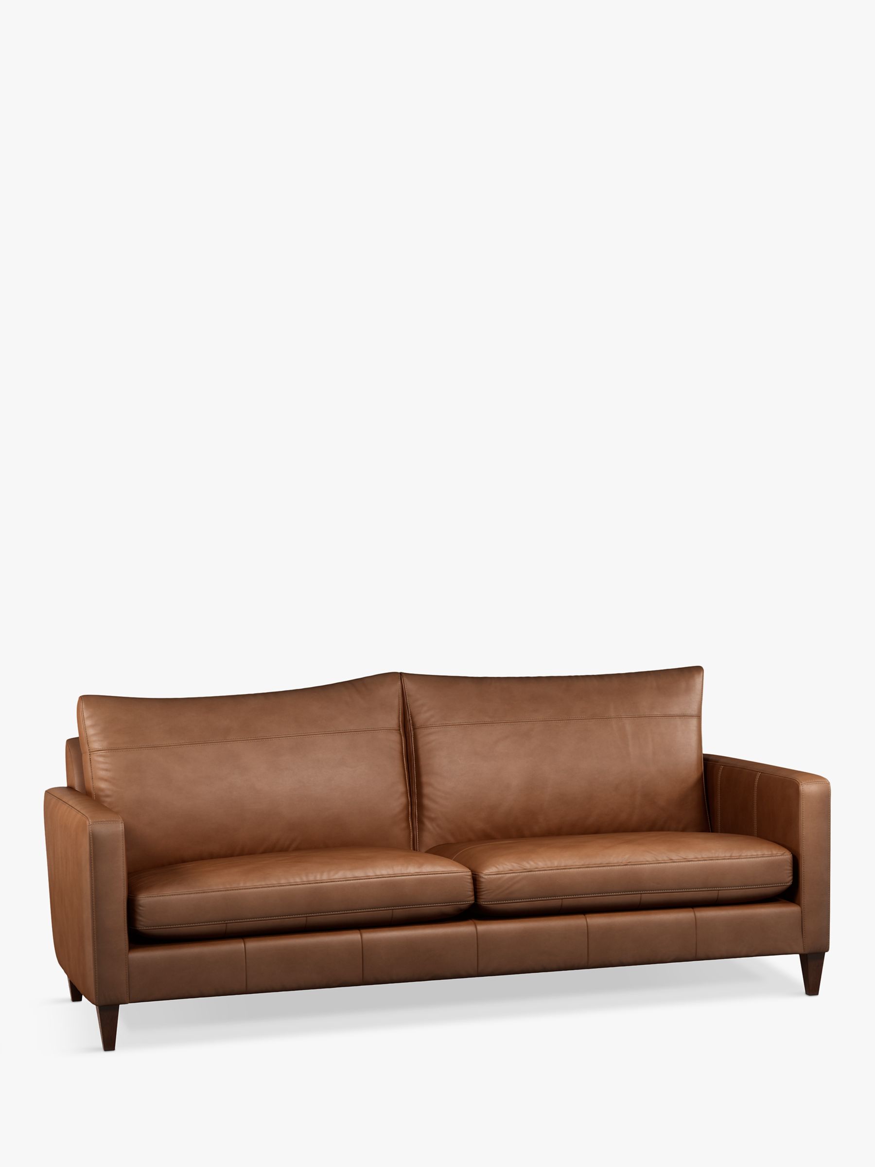 John Lewis Bailey Grand 4 Seater Leather Sofa, Dark Leg, Sellvagio Cognac