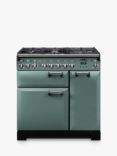 Rangemaster Leckford Deluxe LKD90DFF 90cm Dual Fuel Range Cooker, Mineral Green