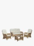 Desser Turin Rattan 5-Seater Lounging Table & Chairs Set, Natural