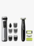 Philips MG9710/93 Series 9000 12-in-1 Multi Grooming Kit for Face, Hair and Body with OneBlade Bundle, Black/Silver