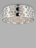 Impex Lola Crystal Flush Ceiling Light, Large, Chrome