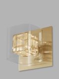 Impex Avignon Glass Cube Wall Light, Gold