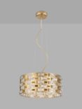 Impex Lola Crystal Ceiling Light, Large, Gold