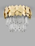 Impex Celine Crystal Glass Semi Flush Ceiling Light, Large, Gold
