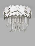 Impex Celine Crystal Glass Semi Flush Ceiling Light, Large