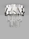 Impex Celine Crystal Glass Semi Flush Ceiling Light, Medium, Chrome