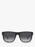 Emporio Armani EA4163 Men's Square Sunglasses, Black/Grey Gradient
