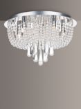 Där Saigon Crystal Flush Ceiling Light, Clear/Chrome