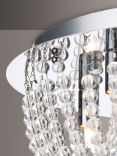 Där Saigon Crystal Flush Ceiling Light, Clear/Chrome