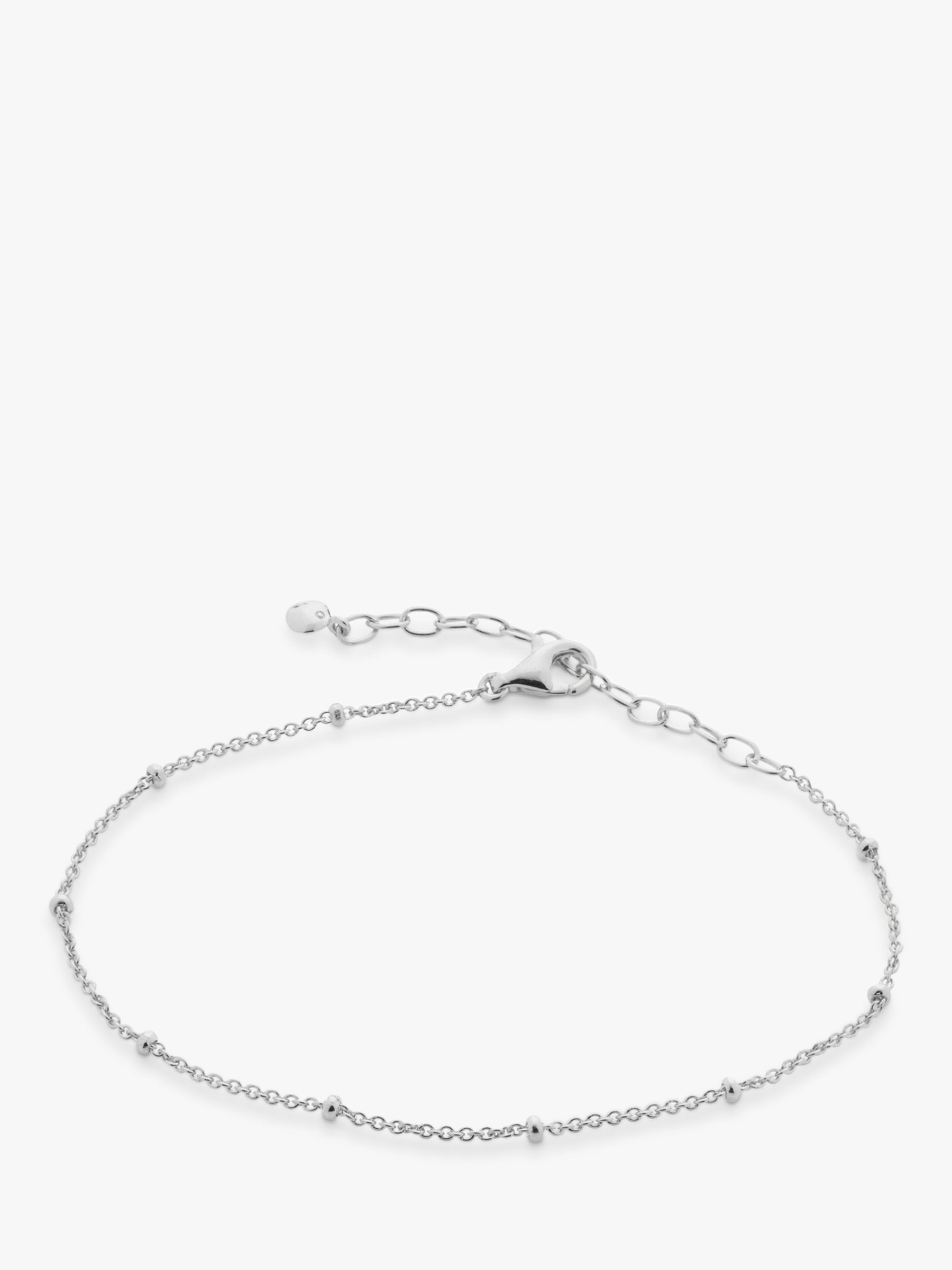 Fine Beaded Chain Bracelet in Sterling Silver
