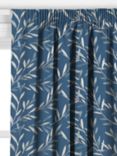 John Lewis Langley Leaf Made to Measure Curtains or Roman Blind, Navy