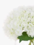 Floralsilk Artificial Hydrangeas in Globe Vase, White